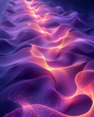 Fototapeta premium An ethereal dreamscape, where waves of light and energy ripple and flow in perfect harmony.Colors of purple, pink and blue.