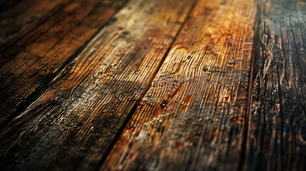 Rustic Wooden Table: Close-Up of Textured and Weathered Wooden Table with Natural Grain