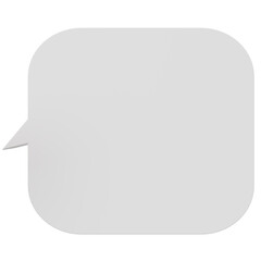3D blank white speech bubble on a plain black background, representing communication and dialogue