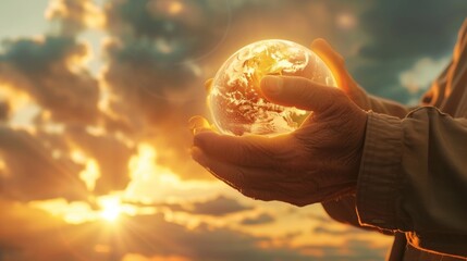 The Hand Cradling a Glowing Globe