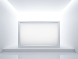 Obraz premium Minimalistic empty white interior, serene and spacious ambiance.