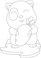 Hamster Carrot Animal Vector Graphic Art Illustration