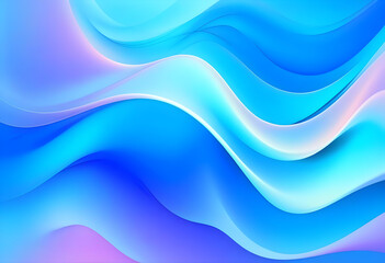Fototapeta premium A digital illustration of a blue abstract background with flowing, wave-like textures and soft pastel tones