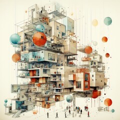 geometric shapes dance in harmony, crafting a captivating background illustration with modern allure.