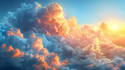 Soft pastel clouds drifting in a sky painted with gentle watercolors.