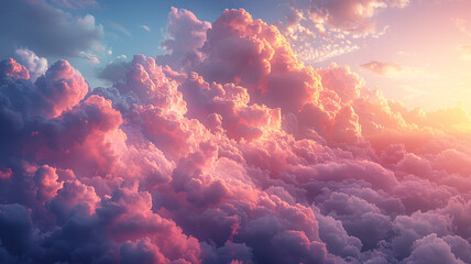 Soft pastel clouds drifting lazily in a sky painted with the colors of dawn.