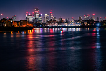 Night view of London landscape