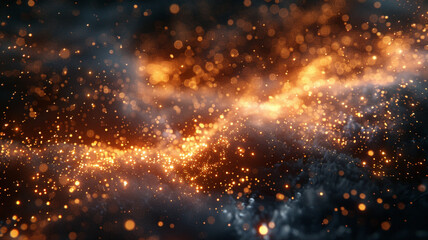 Obraz premium Sparkling embers forming intricate patterns against a velvet backdrop.