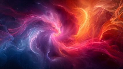 Swirls of neon colors intertwining in a mesmerizing dance of light.