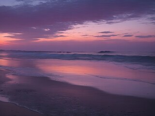 Fototapeta na wymiar dusk on the shore background