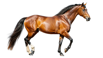 Obraz premium Young healthy horse isolated on Transparent background.