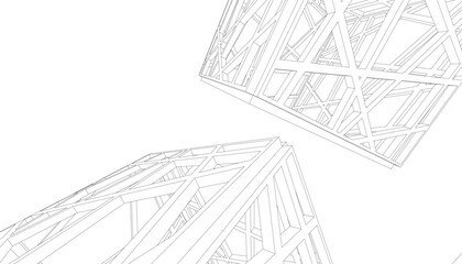 Fototapeta premium Geometric shapes vector 3d drawing