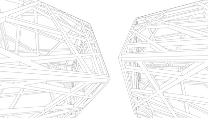 Obraz premium Geometric shapes vector 3d drawing