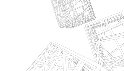 Geometric shapes vector 3d drawing