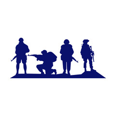 Soldier and army silhouette background. Soldier in battlefield. Memorial day decoration.