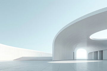 Fototapeta premium Concrete outdoor square building,Empty architectural background.