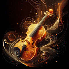 Abstract music background with violin