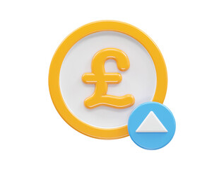 Pound icon 3d rendering illustration element