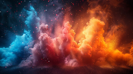 Obraz premium Vibrant colors exploding like fireworks against a canvas of darkness.