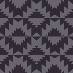 Aztec southwest monochrome gray pattern. Vector aztec southwestern geometric shape seamless pattern monochrome color. Ethnic geometric pattern use for textile, home decoration elements, upholstery.