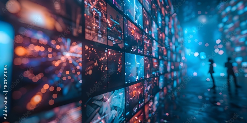 Poster dynamic digital data visualization of future technology and artificial intelligence