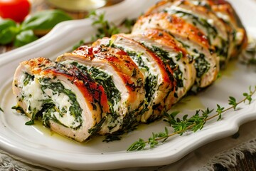 Hearty spinach roulade with cream cheese