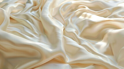 Obraz premium Smooth Silk Pillowcase: Close-Up of Smooth and Textured Silk Pillowcase with Luxurious Comfort