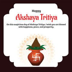 Indian Festival Akshaya Tritiya Celebration Vector Design
