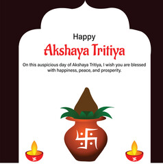 Indian Festival Akshaya Tritiya Celebration Vector Design
