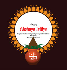 Indian Festival Akshaya Tritiya Celebration Vector Design
