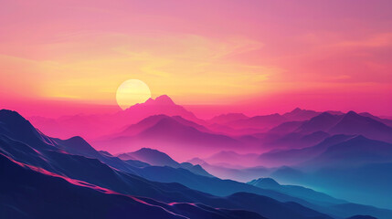Experience the captivating allure of a sunrise gradient animation brimming with vitality, as lively colors fuse seamlessly into deeper tones, providing a compelling canvas for visual exploration.