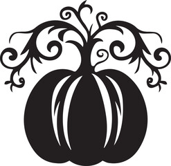 Pumpkin Decorative Vector Silhouette