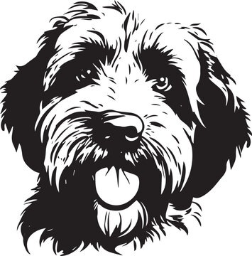 Labradoodle Dog Silhouette Stencil Vector