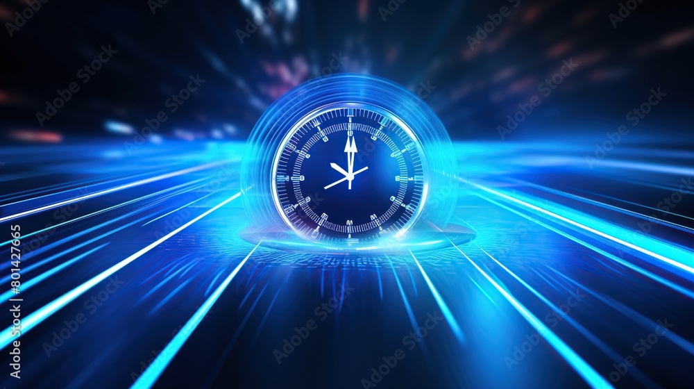Poster abstract neon glowing digital light of high speed concept. global connection and digital communicati