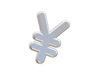 Yen currency icon 3d rendering illustration 
