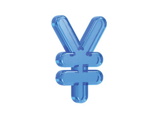 Yen currency icon 3d rendering illustration 
