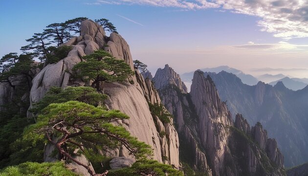 huangshan pine trees located in huangshan mountain anhui china