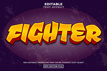 Obraz premium Bold fighter 3D editable text effect, game text style