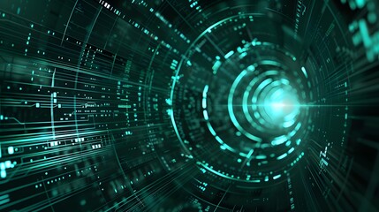 Obraz premium Abstract background futuristic glowing circular tunnel