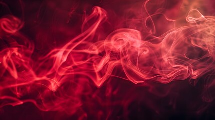 Red smoke on black background. Generative AI