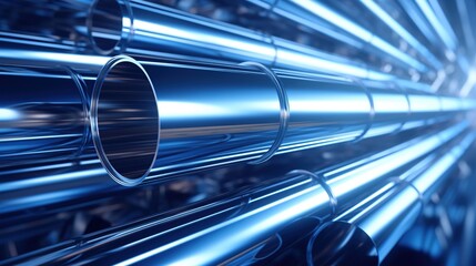 Stainless steel pipelines for hydrogen renewable energy concept.