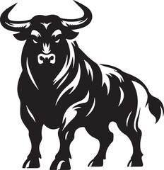 Angry Bull Silhouette Vector Illustration Design