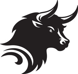 Angry Bull Silhouette Vector Illustration Design