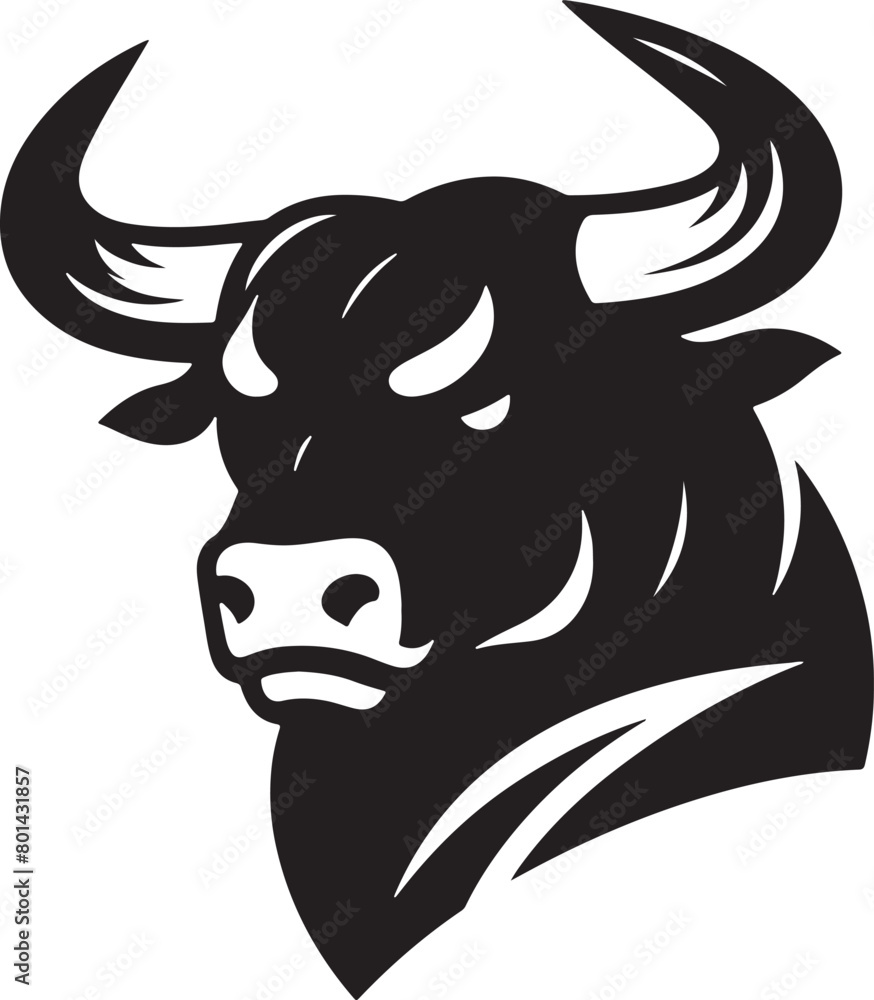 Wall mural Angry Bull Silhouette Vector Illustration Design