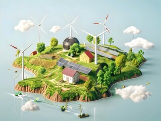 of Renewable Energy Market Development Initiatives Fostering Clean Energy Access and Economic Growth - obrazy, fototapety, plakaty