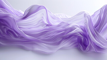 A soft lavender wave, serene and mystical, flowing dynamically over a white canvas, captured in a detailed high-definition photo.