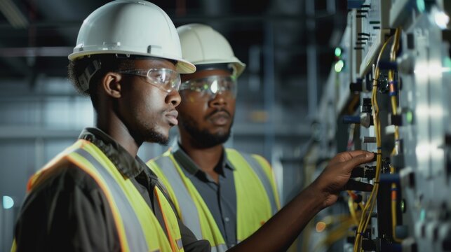 Engineers Inspecting Electrical Panel