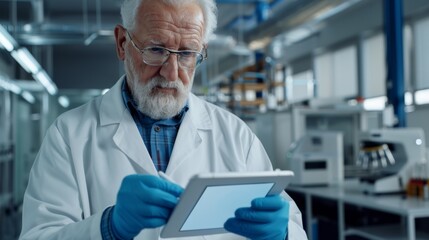 A Senior Scientist with Tablet