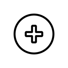 Fototapeta premium Add icon vector. Plus icon sign symbol vector. Medical cross vector icon illustration isolated on white background