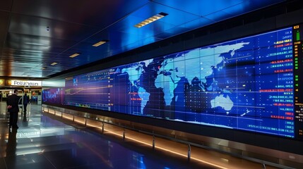 Dynamic Global Financial Data Display on Large Wall Screen